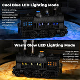 Black Small Train Aromatherapy Humidifier & Essential Oil Diffuser - Dual Mist, Quiet Ultrasonic, 300ML Tank, Remote Control, LED Light, Air Purifier for Home, Office, and Bedroom Use